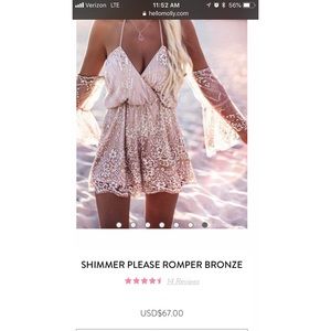 Hello Molly Shimmer Please Romper Bronze